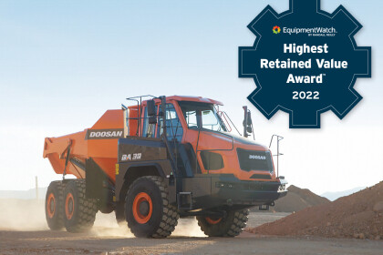 Kloubové sklápěče DOOSAN mají nejvyšší zůstatkovou hodnotu