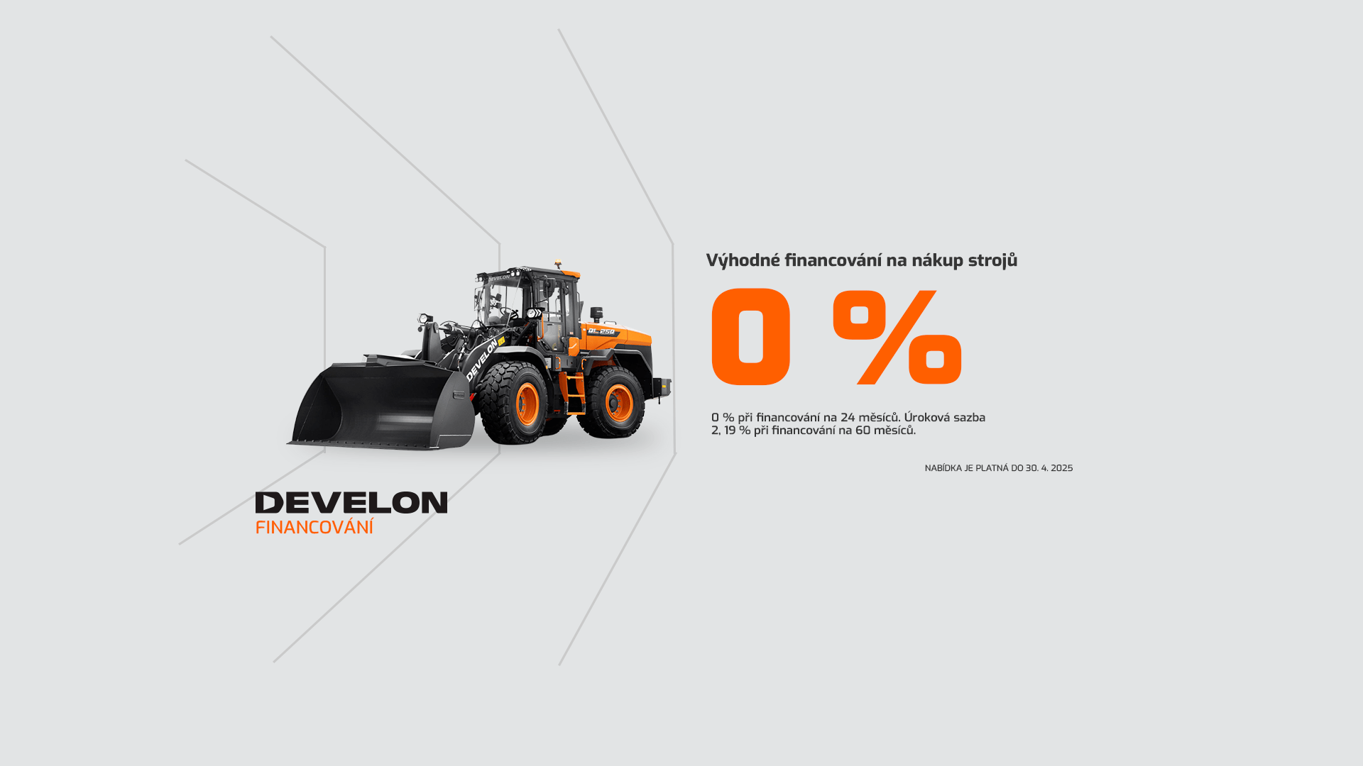 Financování strojů DEVELON od 0 %