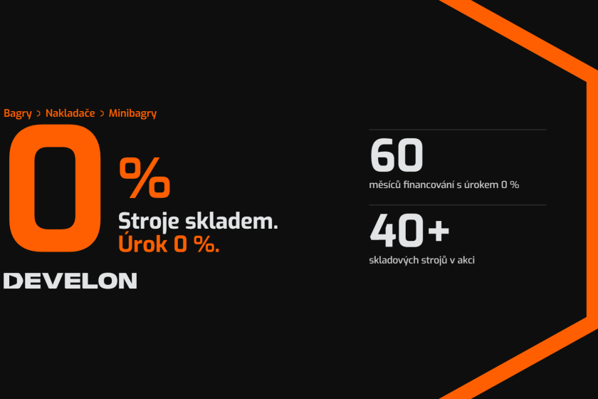 Využijte Develon financování s úrokem 0 % až na 60 měsíců